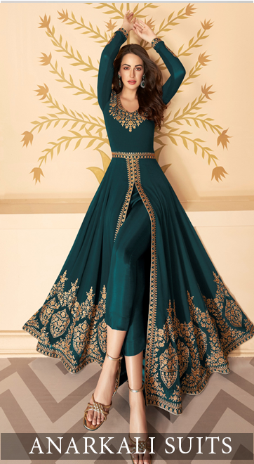 Indian Pakistani Women Partywear Anarkali Gown Dress with Pants And Dupatta