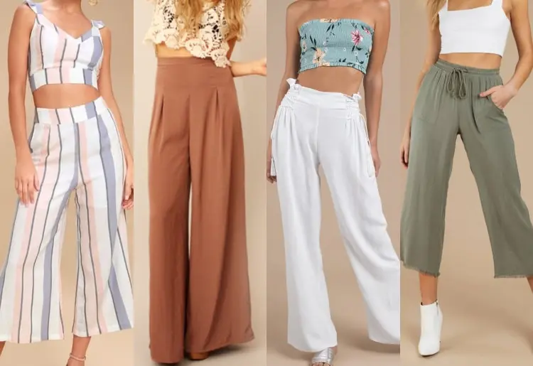 2 Piece Outfits for Women Crop Tops Wide Leg Loose Palazzo Pants 2Pcs Set  Spaghetti Crop Tops Sexy Women's 2 Piece at Amazon Women's Clothing store