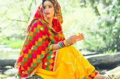 Mehndi Color Party Wear Gharara Suit With Dupatta :: MY SHOPPY LADIES WEAR