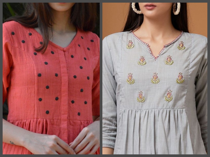 Cotton kurti neck designs for stitching sale