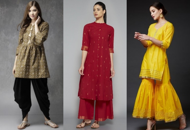 11 Different Types of Bottom wear To Wear with Kurtis  LooksGudcom   Salwar designs How to wear Clothes for women