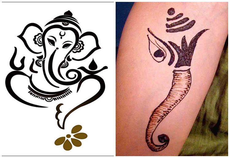 Henna Applied Hand Design Lord Ganesh Stock Photo 2036797523 | Shutterstock