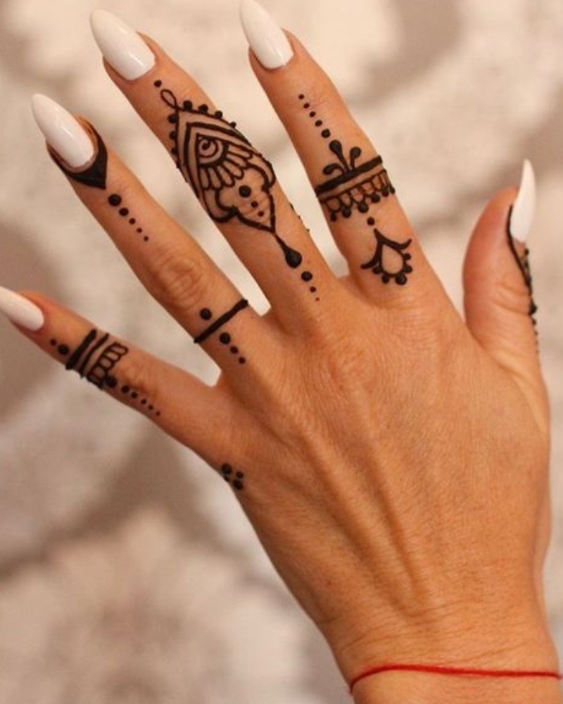 9 Unique Collections of Finger Mehndi Designs