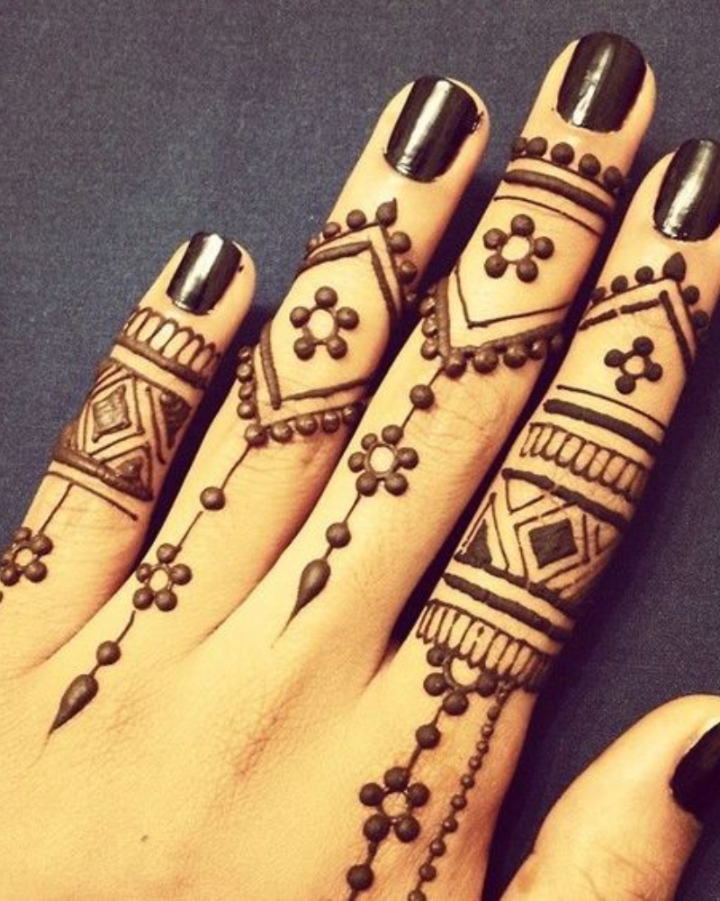 Finger Mehndi Design: Front & Back Finger Mehndi Design in 2022