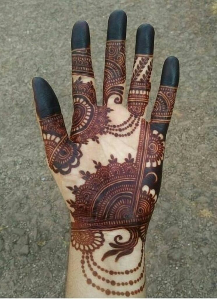 mehandidesign #hennadesign #hennatatto black and red shaded mehandi design(मेहंदी  डिजाइन) for hand - YouTube