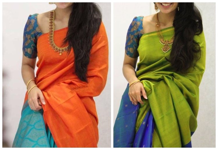 Buy Blue Pure Soft Silk Saree With Matching Blouse | Glamatyou – Glamatyou  Fashion