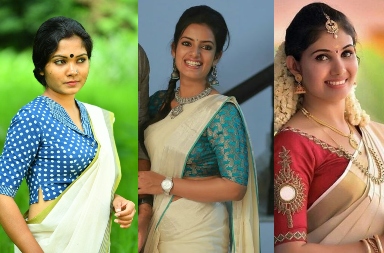 What colour of a blouse matches the Kerala set saree? - Quora