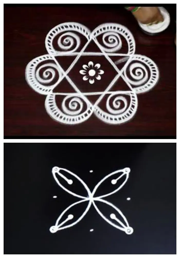 simple rangoli designs with 5 dots