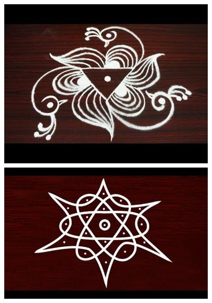 simple rangoli designs with 5 dots