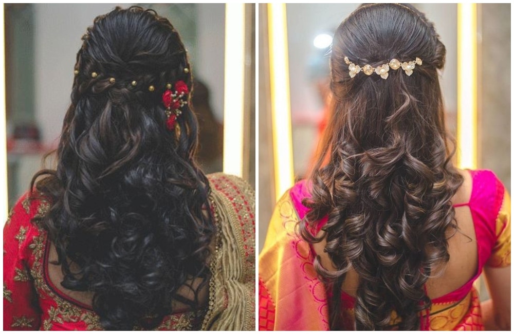 thin-hair-long-hair-reception-hairstyles-for-saree | WedAbout