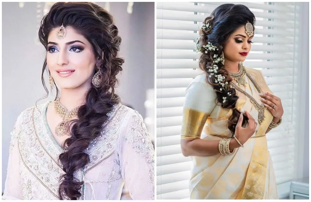 Female Bridal Makeup Hairstyle And Saree Draping