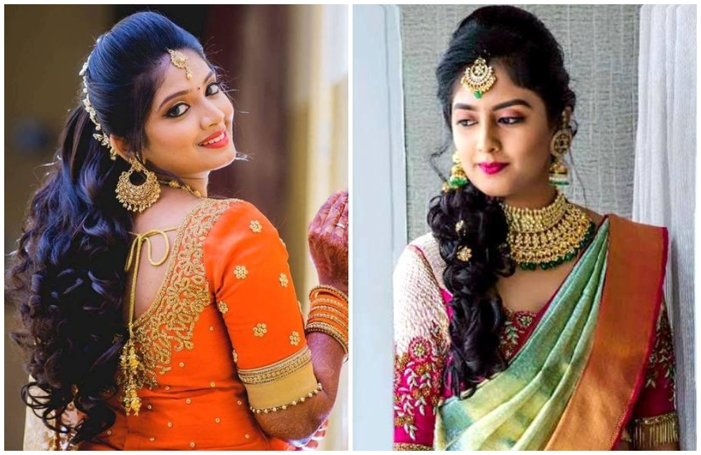 south-indian-bridal-look-with-open-hairstyle | WedAbout