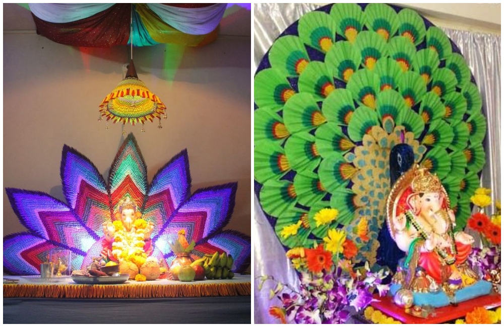 15 Simple And Creative Homemade Ganpati Decoration Ideas 4373