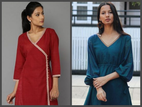 v shape neck design for kurti