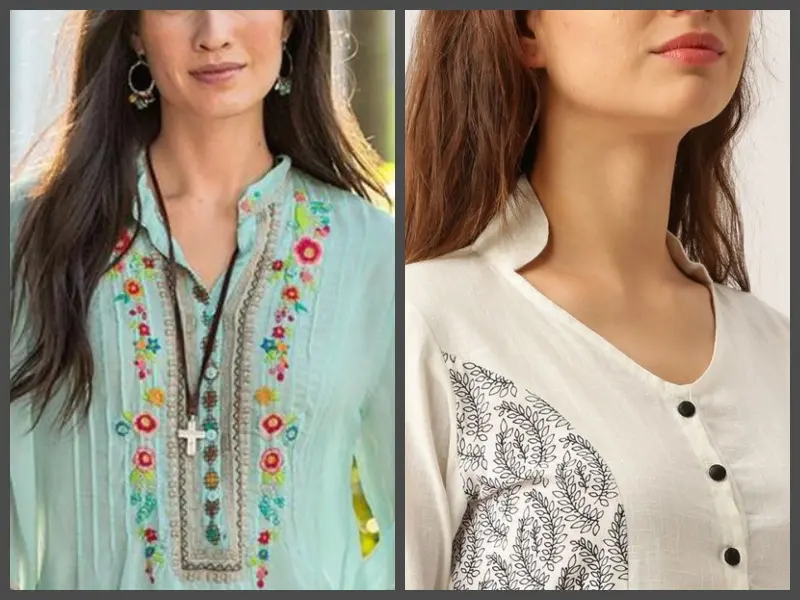 41 Latest neck designs for kurtis with collar  Stylish collar neck  patterns  Kurti neck designs Kurta neck design Neck designs