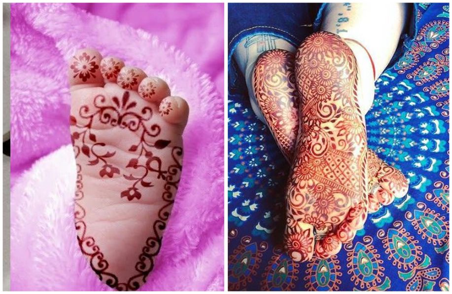 simple mehndi designs for kids feet