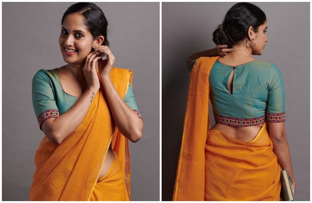 boat neck blouse for fancy saree