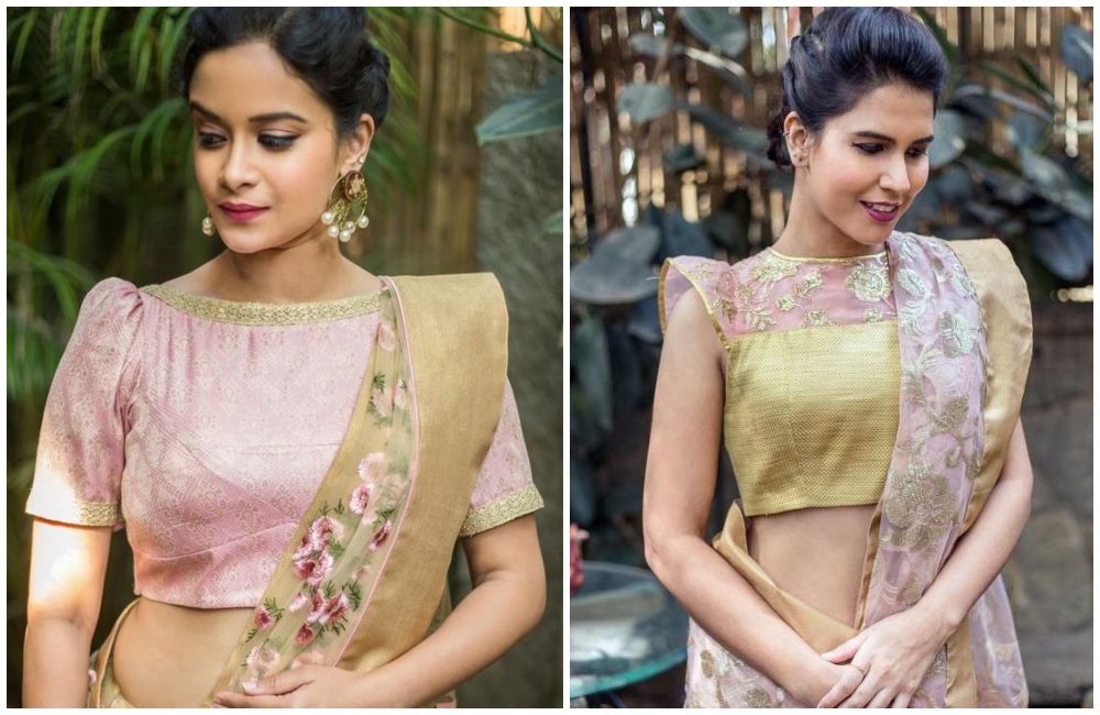 9 Trendy V Neck Blouse Designs For This Wedding Season