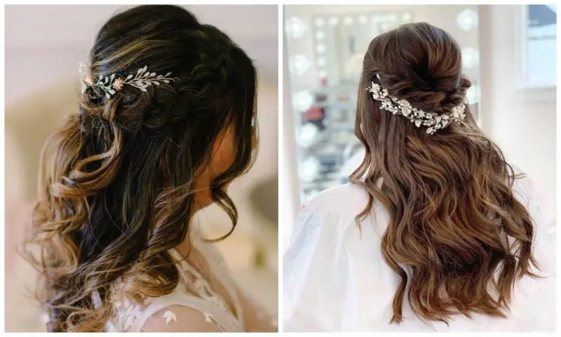 Trendy Bridal Hairstyle With Beautiful Wedding Accessoires Stock Photo,  Picture and Royalty Free Image. Image 135502575.