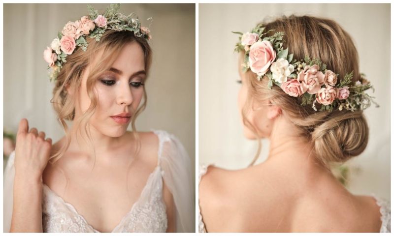 Floral Crown 30 Wedding Hair Ideas to Love   My Sweet Engagement