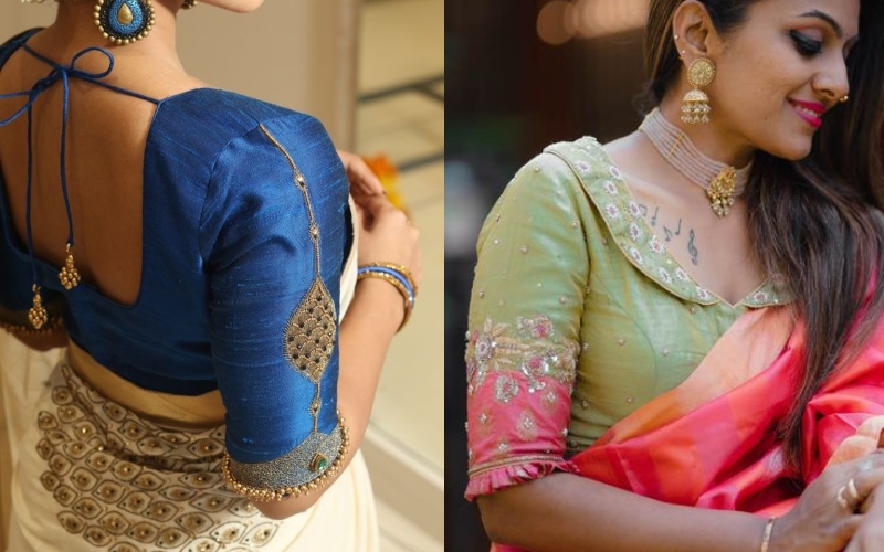 South Indian silk saree blouse designs ! Look like a diva in a