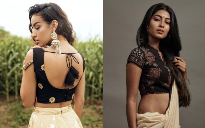 saree blouse string design