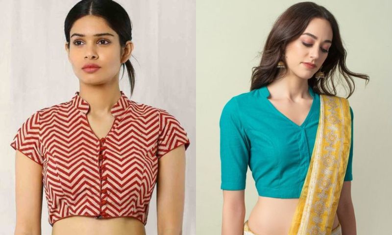 Stand Collar Neck Blouse Designs – South India Fashion  Blouse neck  designs, Blouse design models, Blouse designs