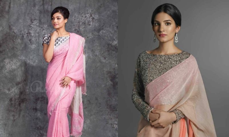 Pink Saree Online- Buy Pink Color Designer Saree at Kreeva