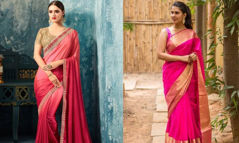 Buy Baby Pink Linen Designer Saree With Matching Blouse for Women Tradition  Wear Indian Authentic Designer Saree for Women Summer Online in India - Etsy