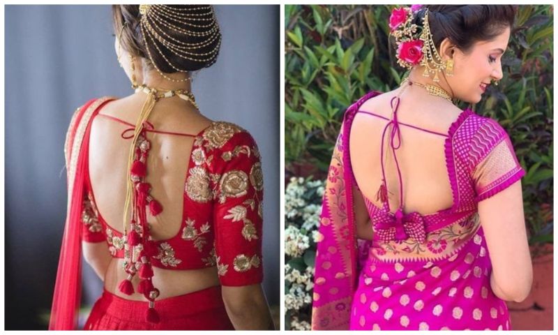 Indian Bridal Jewelry Collection  Backless blouse designs, Blouse