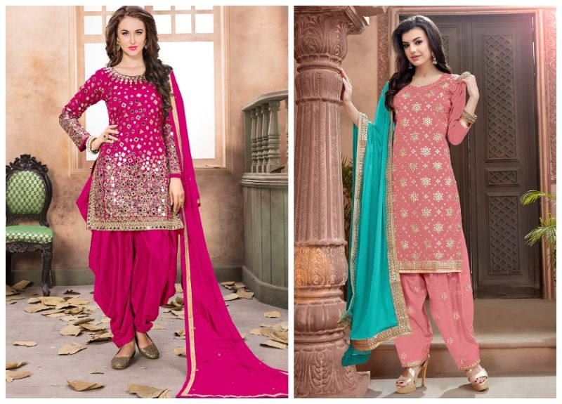 3.DARK AND LIGHT PINK PUNJABI SUIT