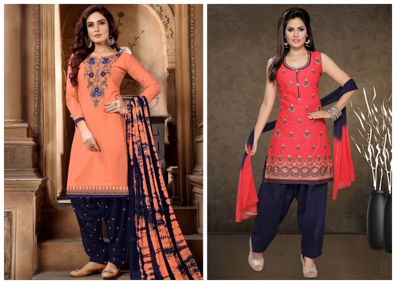 All new punjabi salwar suits designs and beautiful colour combination . -  YouTube