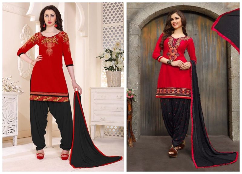 Red and black deals punjabi dress