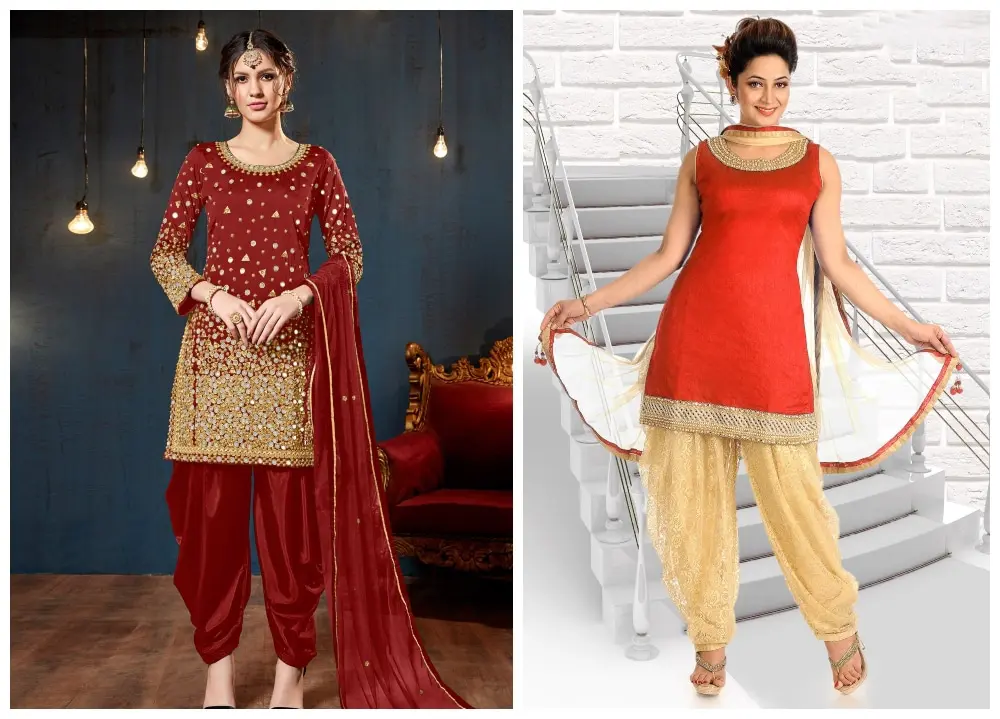 Red Cotton Embroidery Work Punjabi Suit at Rs 899/piece(s) | Patiyal  Panjabi Dress in Surat | ID: 10925192155