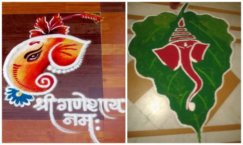 ganpati rangoli at home