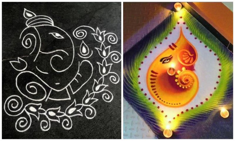 15 Easy Ganpati Rangoli Designs for this Ganesh Chaturthi