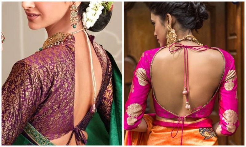 Rose gold lehenga saree with navy blue blouse in zardosi and cut dana  embroidery only on