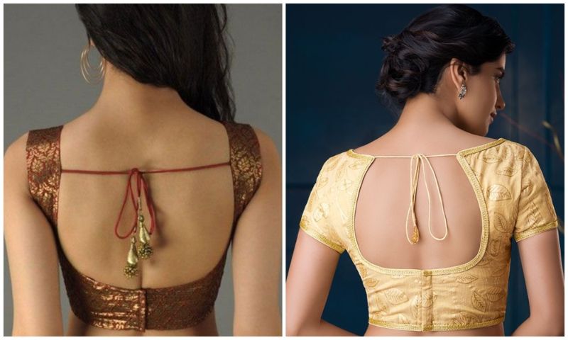 decent saree blouse back designs