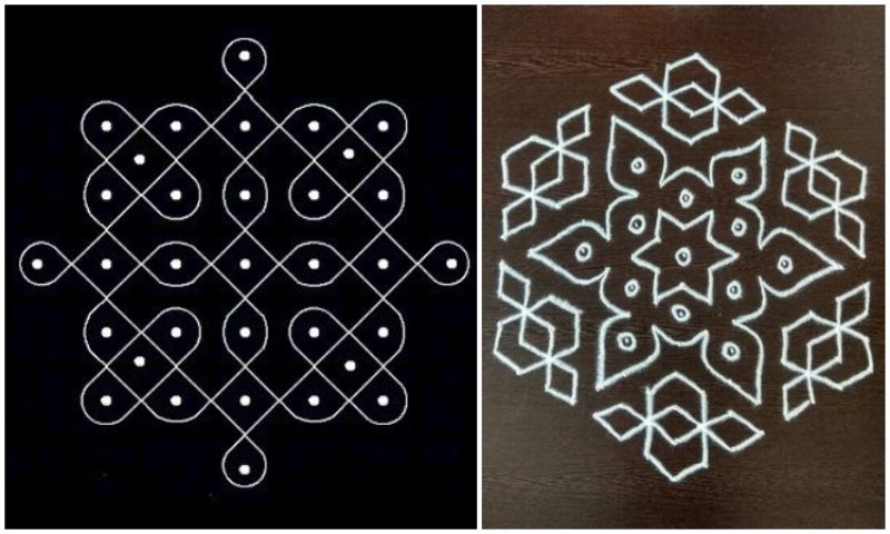 10 Beautiful Pongal Kolam Rangoli With Dots Designs