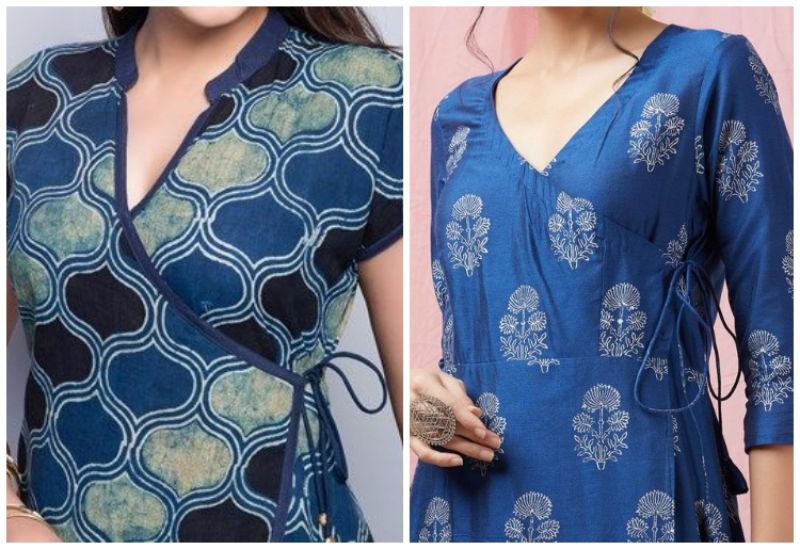 V neck discount designs for kurtis