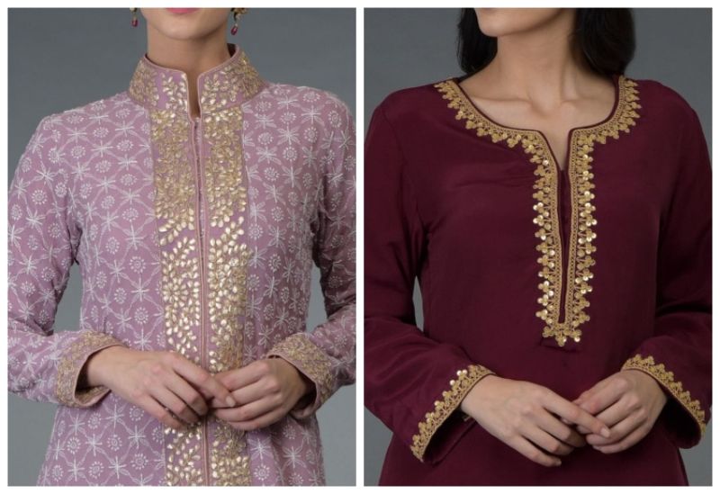 churidar colour neck designs