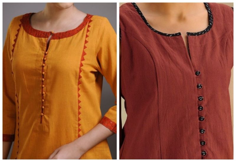 Model necks for outlet churidars