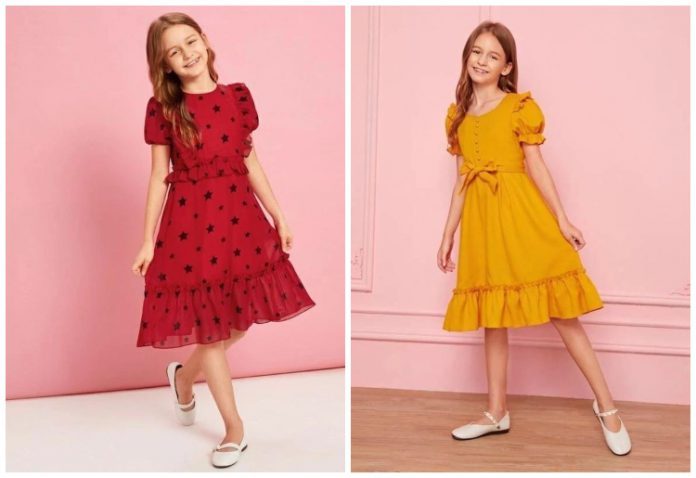 long puff frock