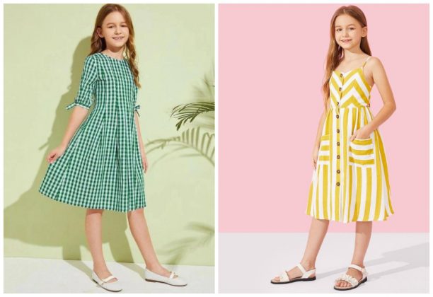 checks long frocks