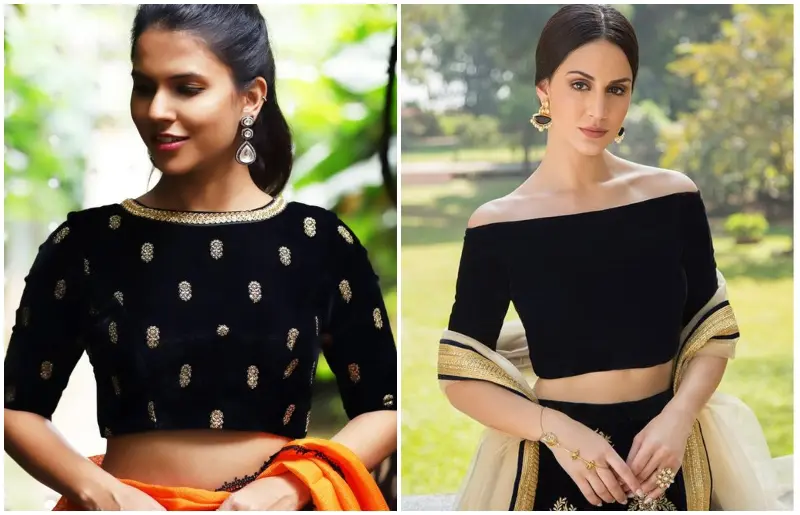 10 Velvet Blouse Designs to Look Royal on Wedding Occasion