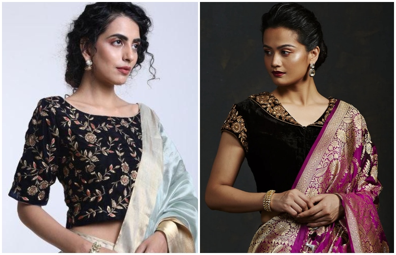 10 Velvet Blouse Designs to Look Royal on Wedding Occasion