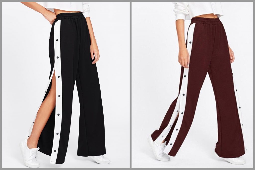 River Island wide leg tailored pants with button detail in black | ASOS