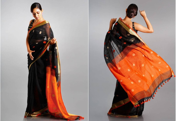 Buy Black Saree for Makar Sankranti Online 2024 | trendwati