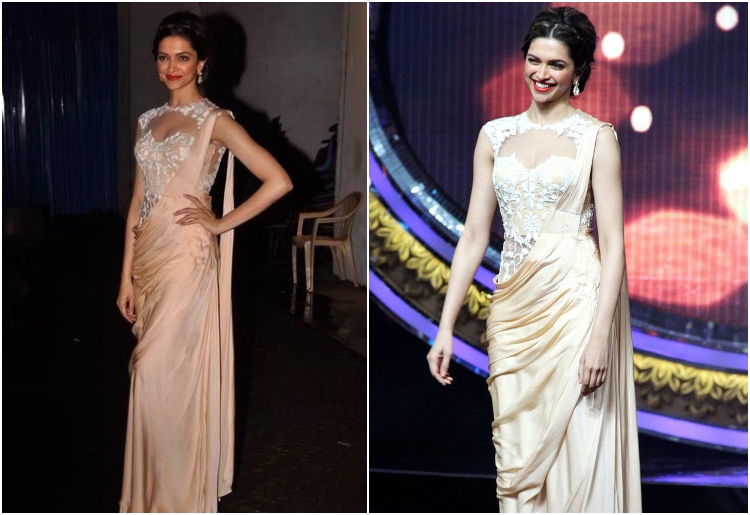 Deepika padukone in saree gown hotsell