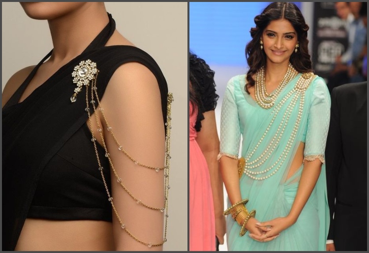 How to wear saree on sale brooch